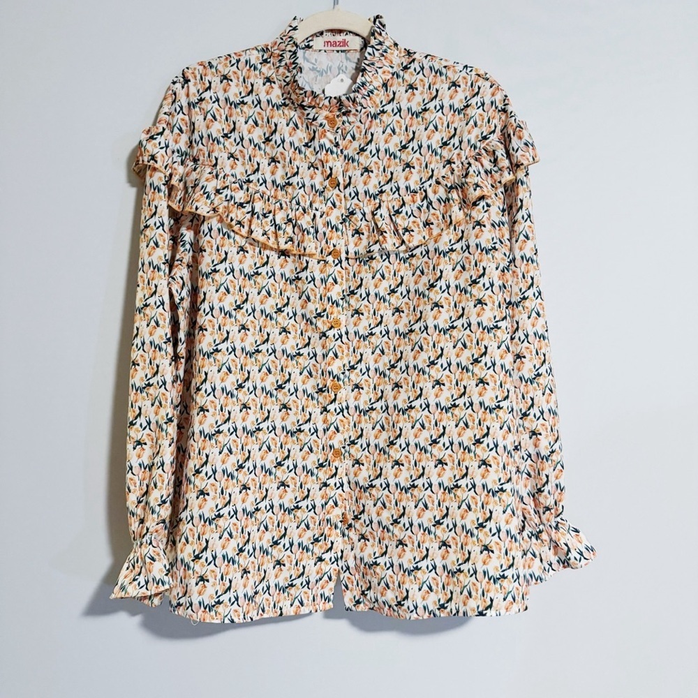 Mazik - Tulip Long Sleeve Ruffle Blouse